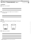 Section 3 Assessment Melting And Insulation Physics Worksheet