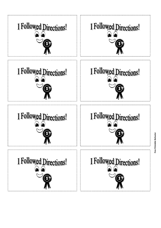 Followed Directions Classroom Printable pdf