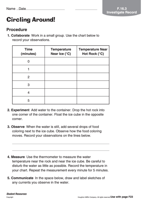 Circling Around Physics Worksheet Printable pdf