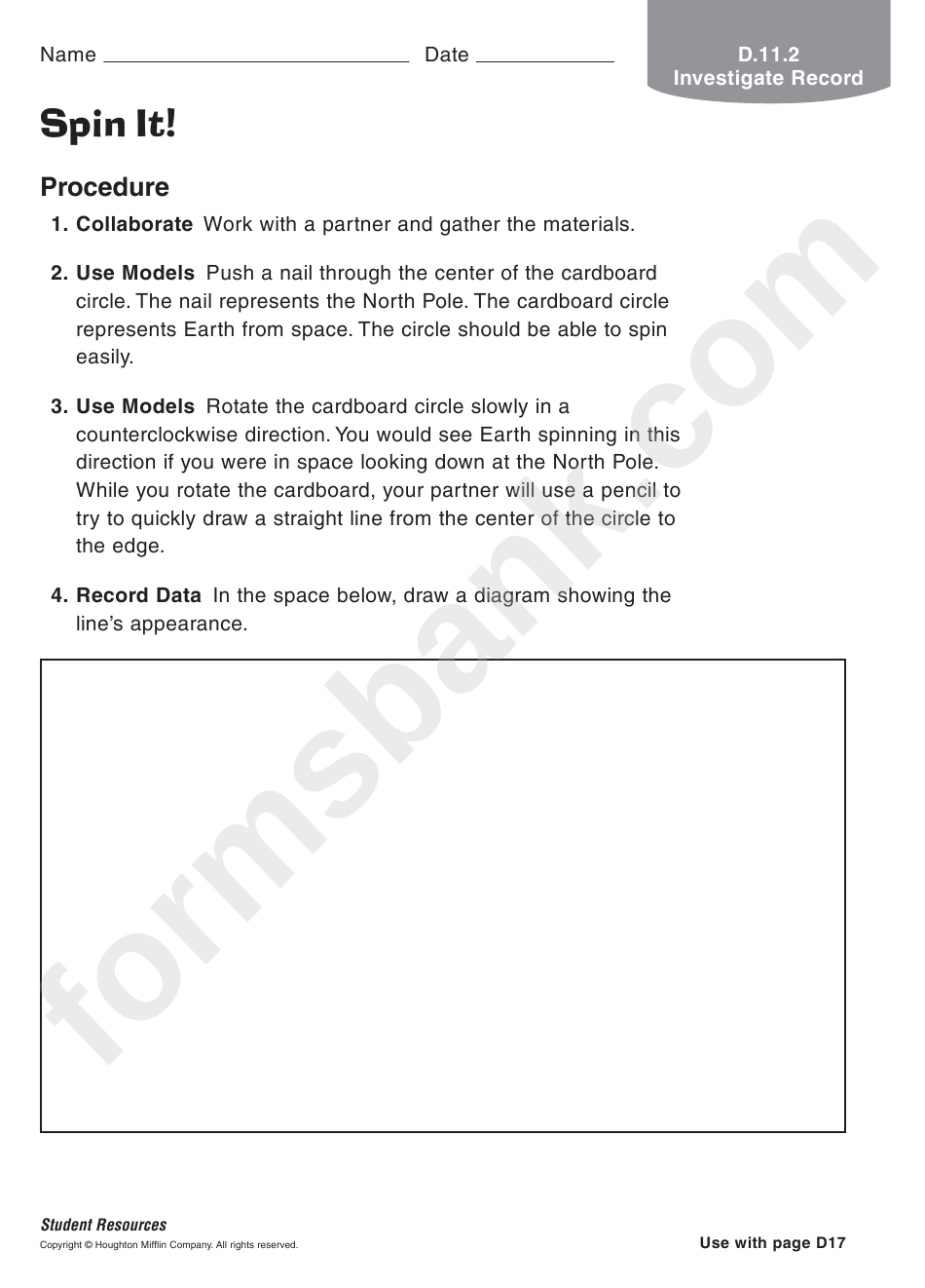 Spin It Geography Worksheet