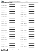 Time Drills (Subtraction Hours) - Measurement Worksheet With Answers Printable pdf