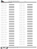 Time Drills (Subtracting Hours) - Measurement Worksheet With Answers Printable pdf