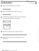 Condensation Physics Worksheet