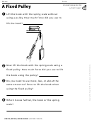 A Fixed Pulley Physics Worksheet