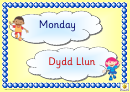 Welsh/english Bilingual Days Of The Week Classroom Poster Templates Printable pdf