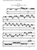 Toccata, Adagio And Fugue In C Major - J.s.bach Sheet Music