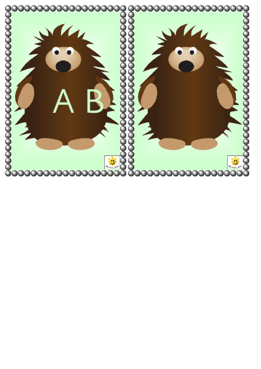 Hedgehog Alphabet Cards Template - Uppercase Letters Printable pdf