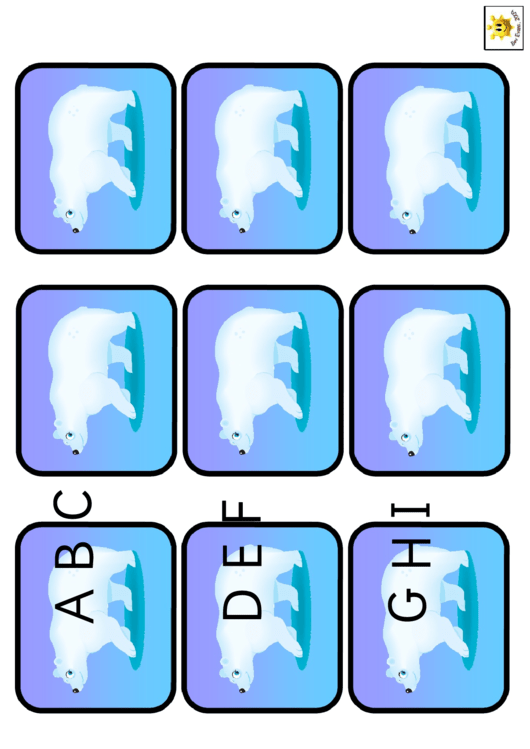 Mini Polar Bear Alphabet Cards Template - Uppercase Letters Printable pdf