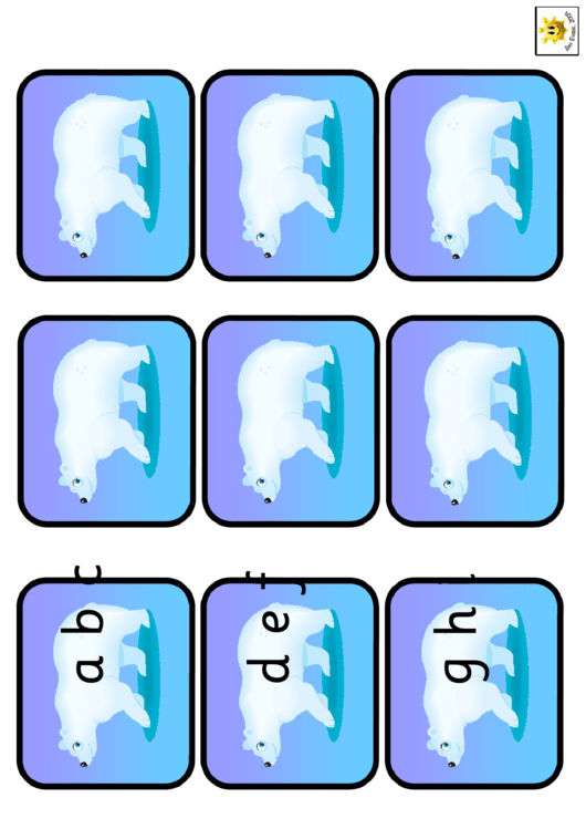 Mini Polar Bear Alphabet Cards Template - Lowercase Letters Printable pdf