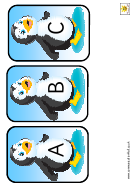 Penguin Alphabet Cards Template - Uppercase Letters Printable pdf