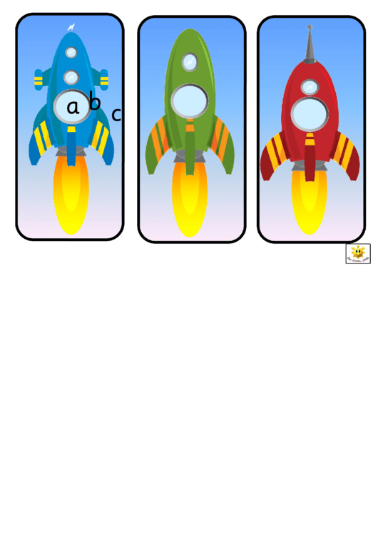 Rocket Alphabet And Phonic Cards Template - Lowercase Letters Printable pdf