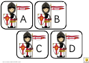 English Knight Alphabet Cards Template - Uppercase Letters