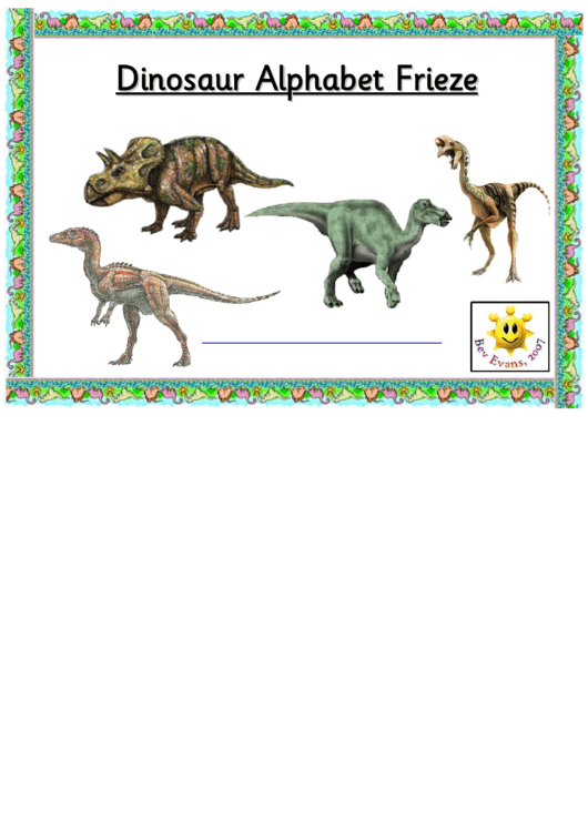 Dinosaur Alphabet Frieze Template Printable pdf