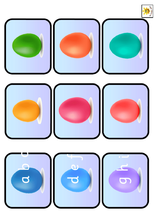 Colored Eggs Alphabet And Phonics Cards Template Printable pdf