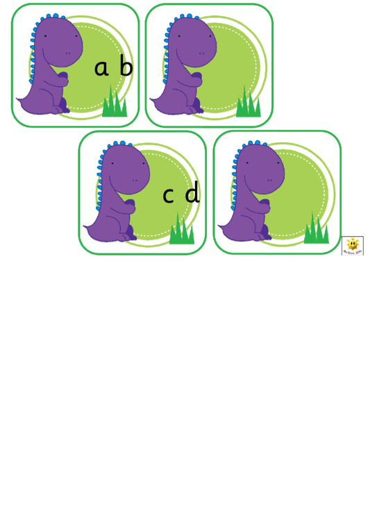 Little Dinosaur Alphabet Cards Template - Lowercase Letters
