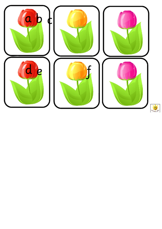 Tulip Alphabet Cards Template - Lowercase Letters Printable pdf