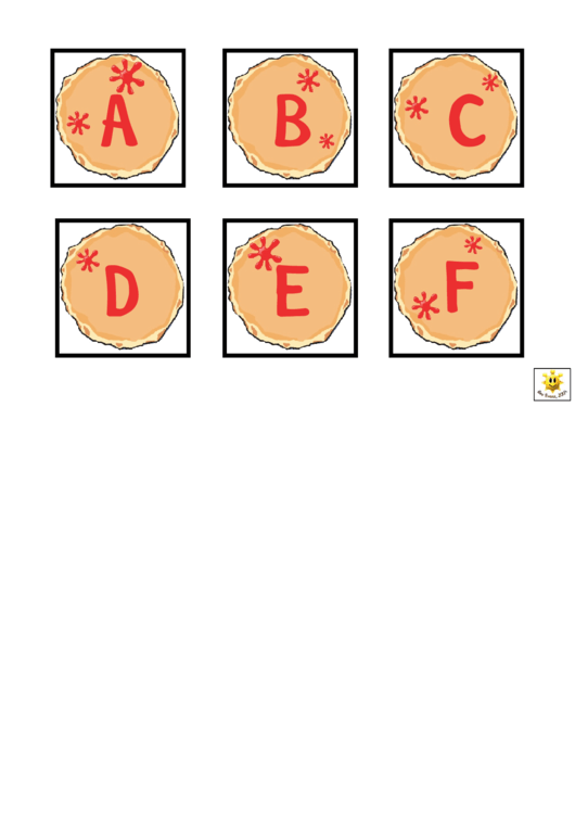 Pancake Alphabet Cards Template - Uppercase Letters Printable pdf