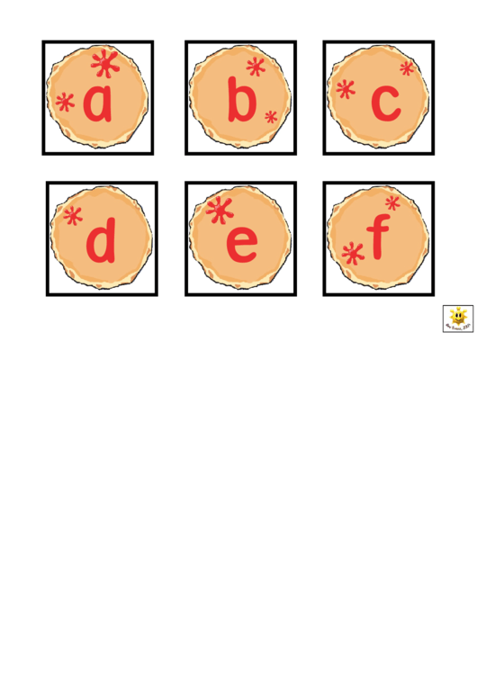 Pancake Alphabet Cards Template - Lowercase Letters Printable pdf