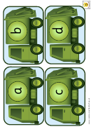 Rubbish Truck Alphabet Cards Template - Lowercase Letters