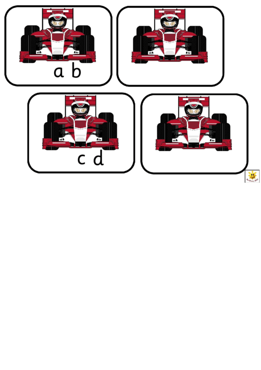 F1 Alphabet Cards Template - Lowercase Letters Printable pdf
