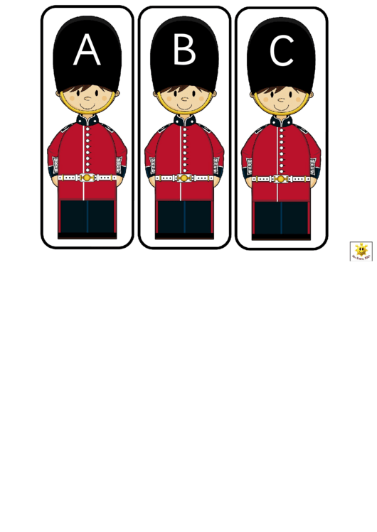 Guardsman Alphabet Cards Template - Uppercase Letters Printable pdf