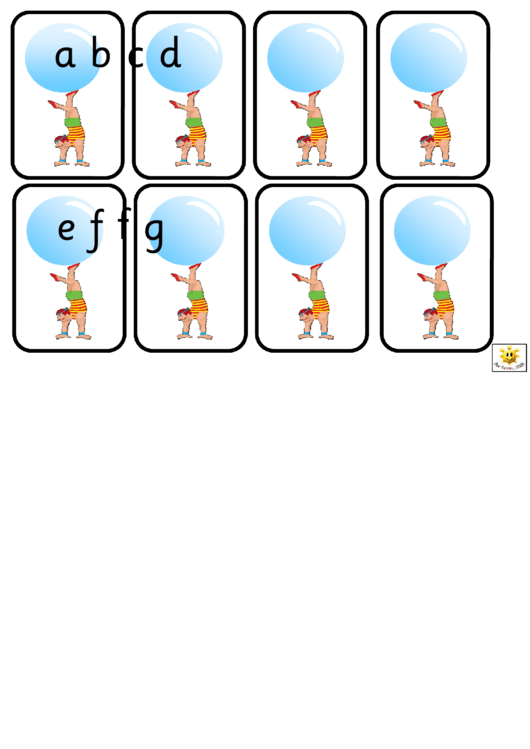 Circus Alphabet And Phonics Cards Template - Lowercase Letters Printable pdf
