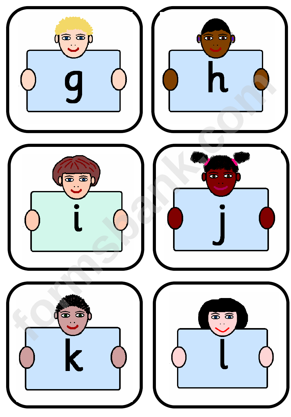 Children Alphabet Cards Template - Lowercase Letters