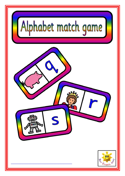 Alphabet Match Game Template Printable pdf