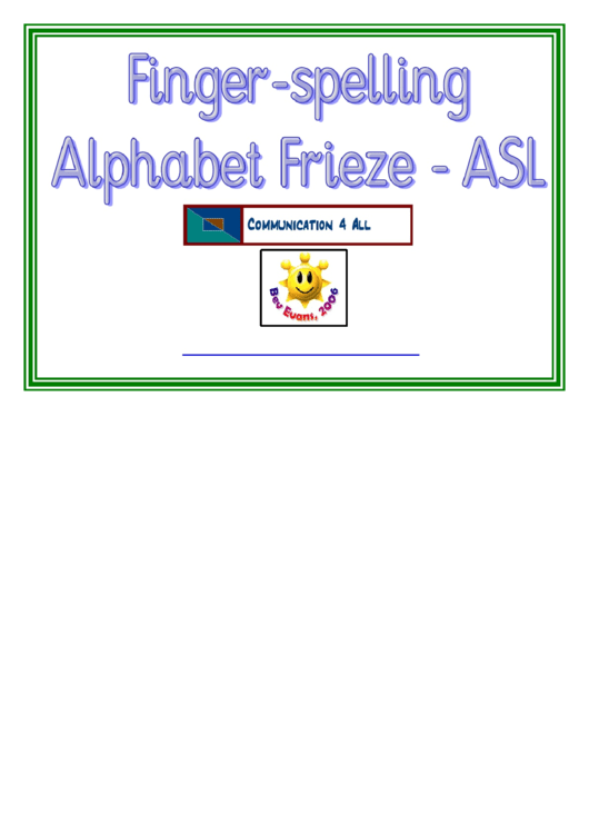 Finger-Spelling Alphabet Frieze Template - Asl Printable pdf