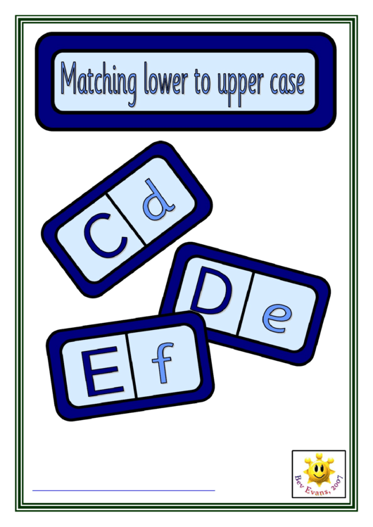 Matching Lower To Upper Case Game Template Printable pdf