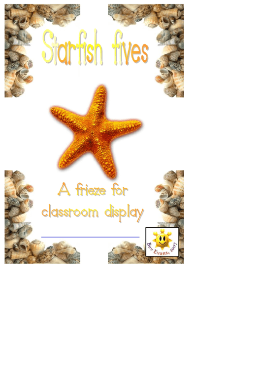 Starfish Fives Classroom Poster Template Set Printable pdf