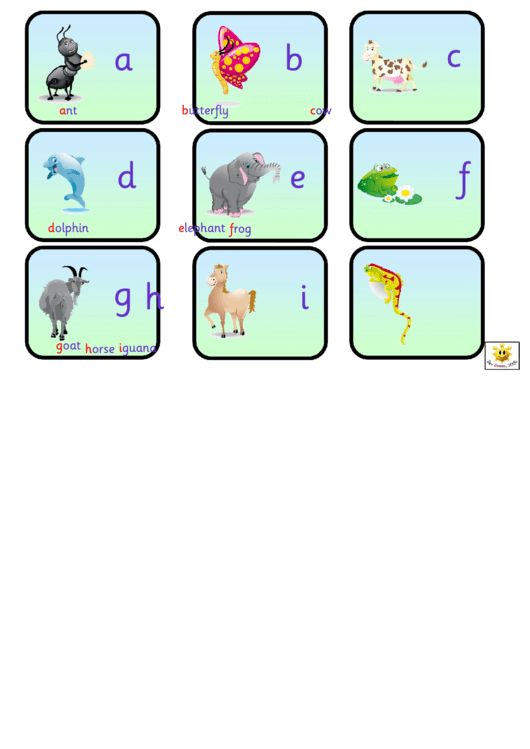 Mini Animal Alphabet Cards And Phonics Template - Lowercase Letters Printable pdf