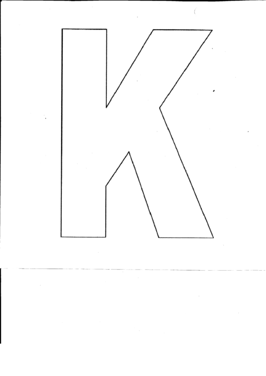 Letter K Template Printable pdf