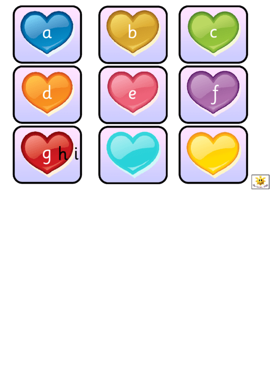 Mini Hearts Alphabet And Phonics Cards Template Printable pdf