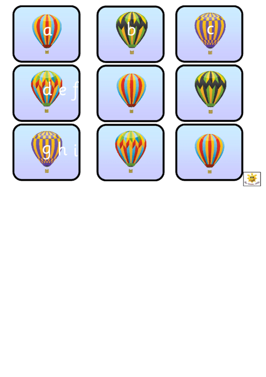 Mini Hot Air Balloon Alphabet And Phonics Cards Template Printable pdf