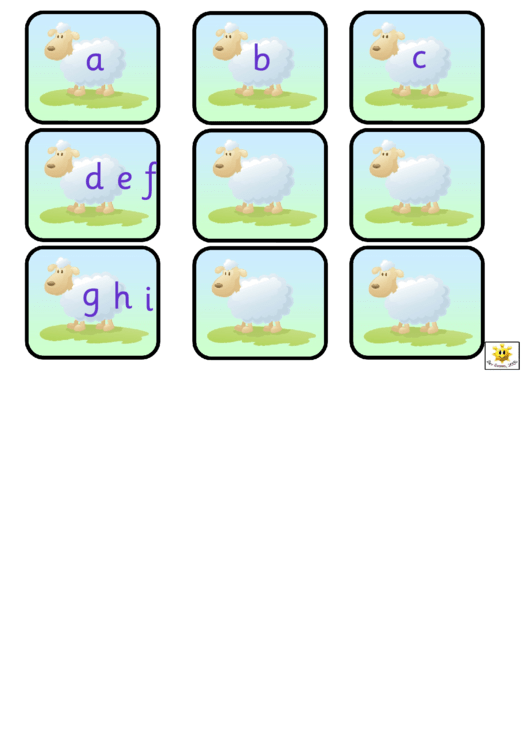 Mini Sheep Alphabet And Phonics Cards Template Printable pdf