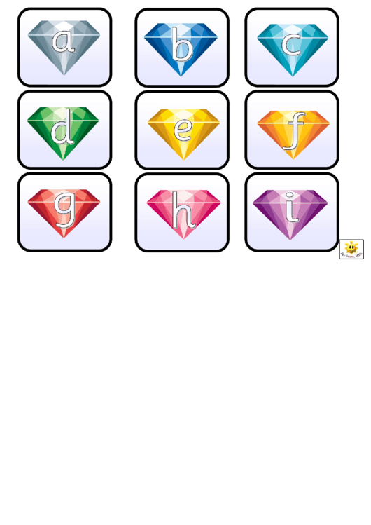 Little Gems Alphabet Cards Template Printable pdf