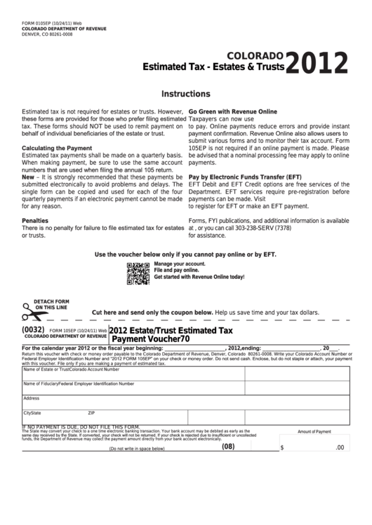 Form 0105ep - Estimated Tax - Estates & Trusts Printable pdf