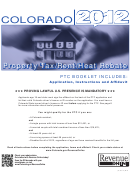 Property Tax/rent/heat Rebate Booklet - 2012