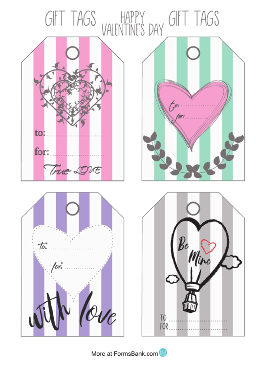 Happy Valentine's Day Gift Tag Template