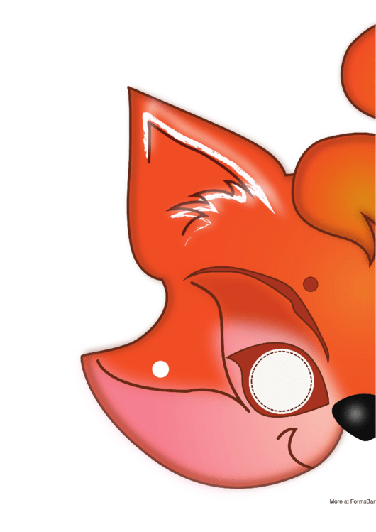Funny Red Fox Mask Template