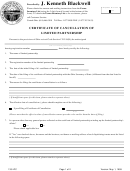 Form 133-Lpc - Certificate Of Cancellation Of Limited Partnership Printable pdf