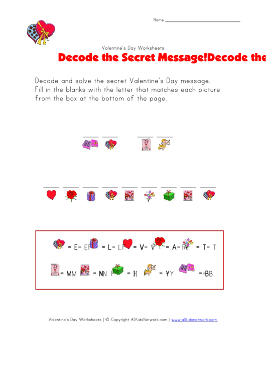 Decode The Secret Message - Valentine
