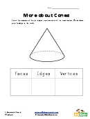 More About Cones - 3 Dimensional Shapes Worksheet