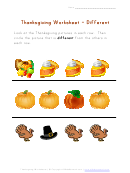 Thanksgiving Different Worksheet