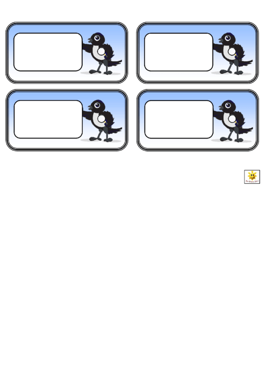 Magpie Cards Template Printable pdf