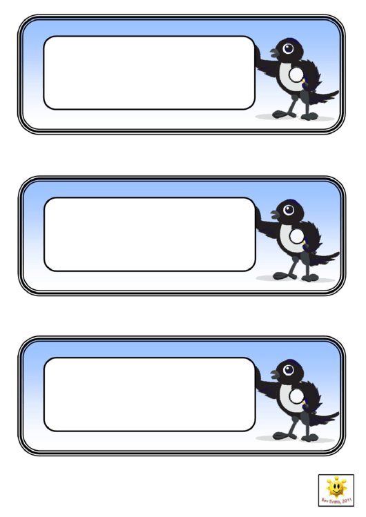 Magpie Cards Template Printable pdf