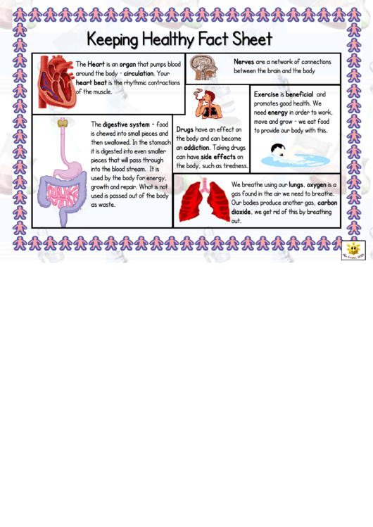 Keeping Healthy Fact Sheet Classroom Poster Template Printable pdf