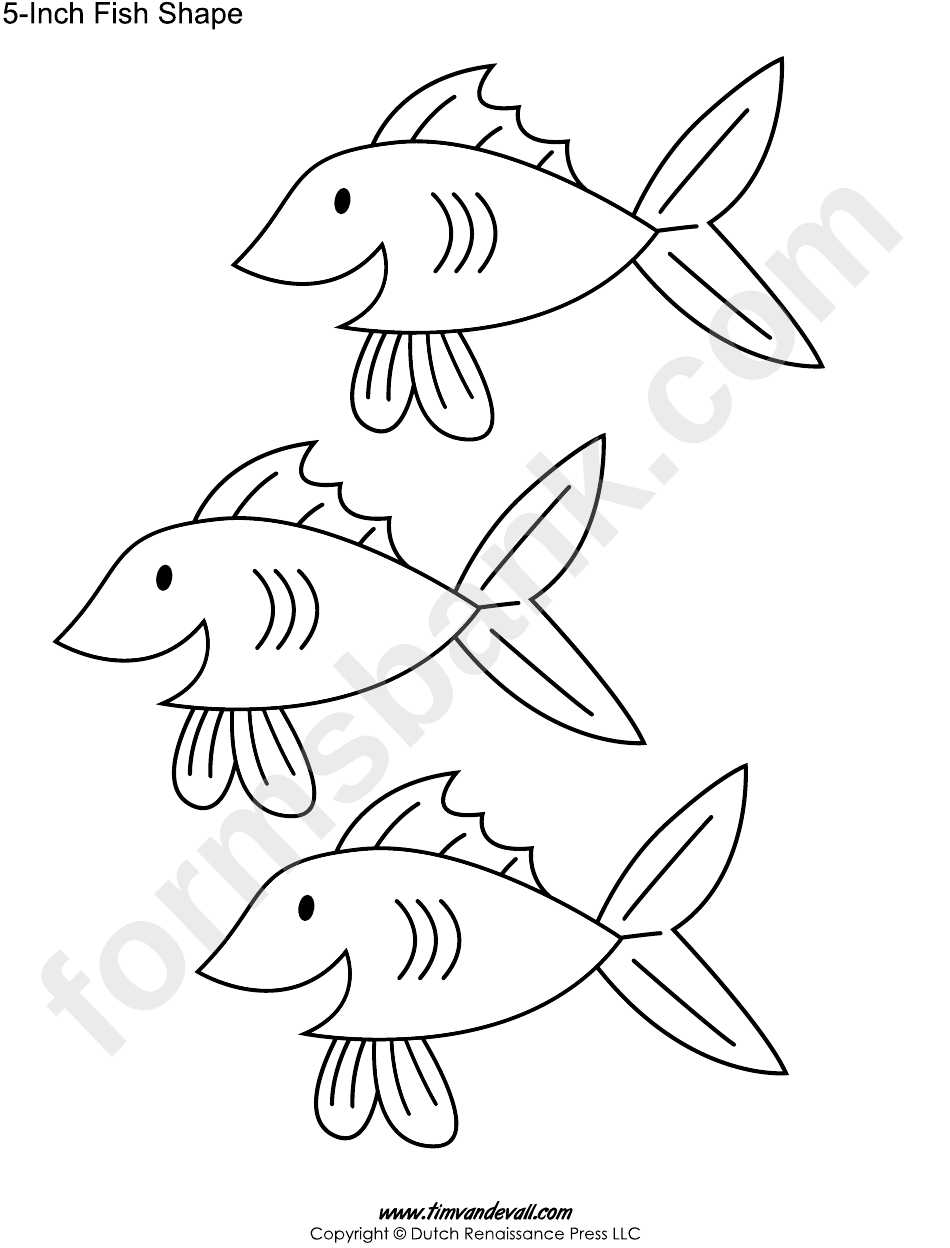 5-Inch Fish Shape Template