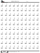 Addition Drills (10s) Worksheet Template With Answer Key